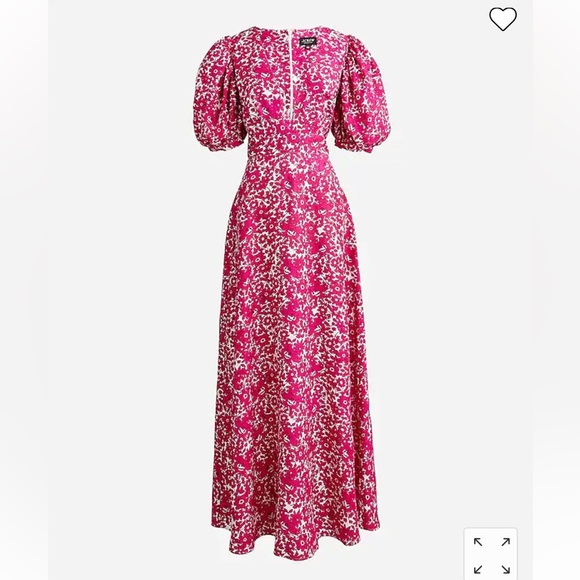 J Crew Collection puff-sleeve V-neck maxi dress in drapey floral. NWT! - Picture 1 of 3